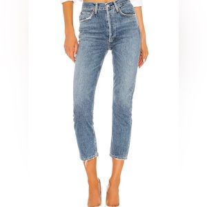 Agolde Riley HR Straight Crop Jean in Frequency